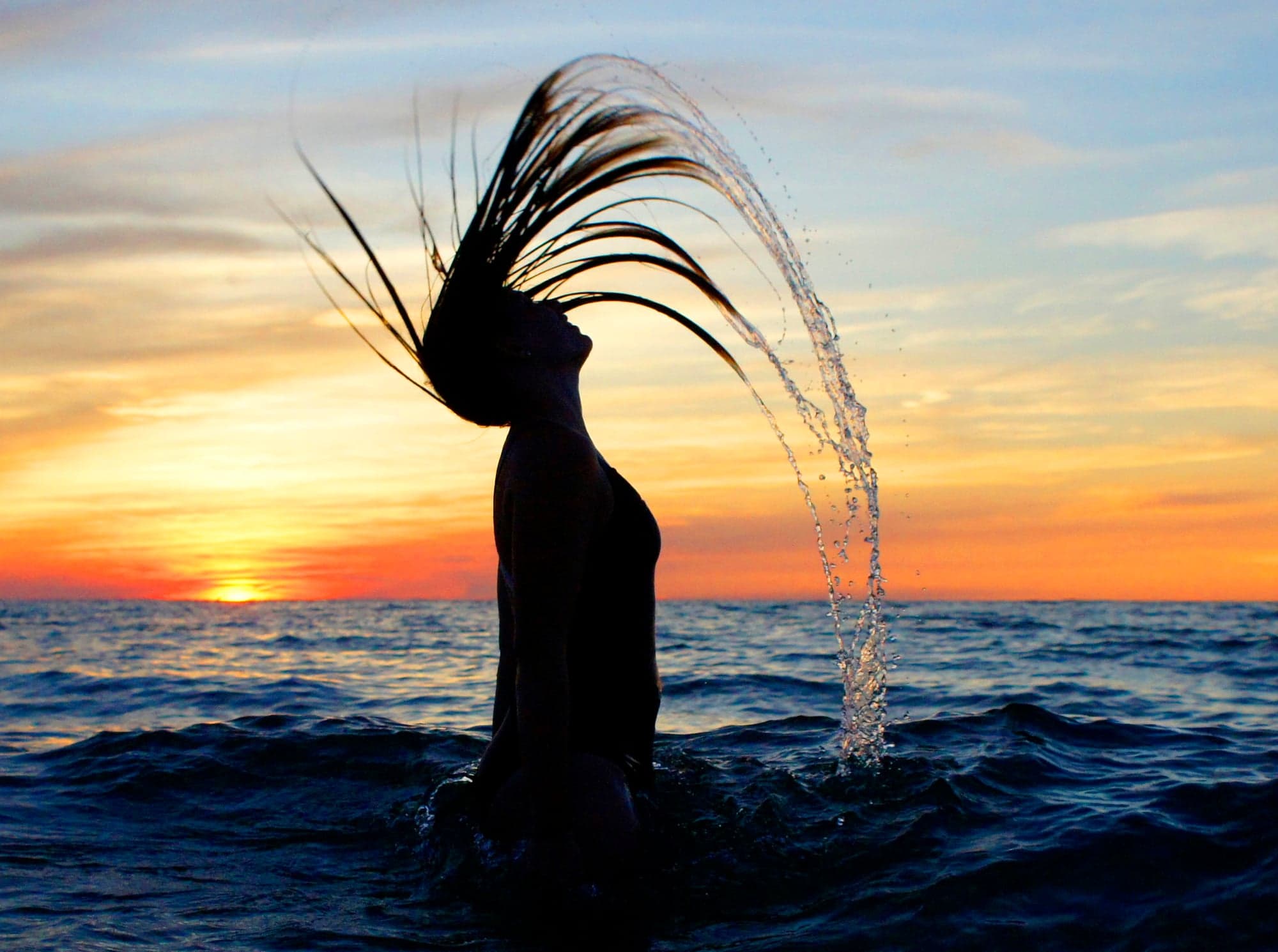 Hair Toss at Sunset
