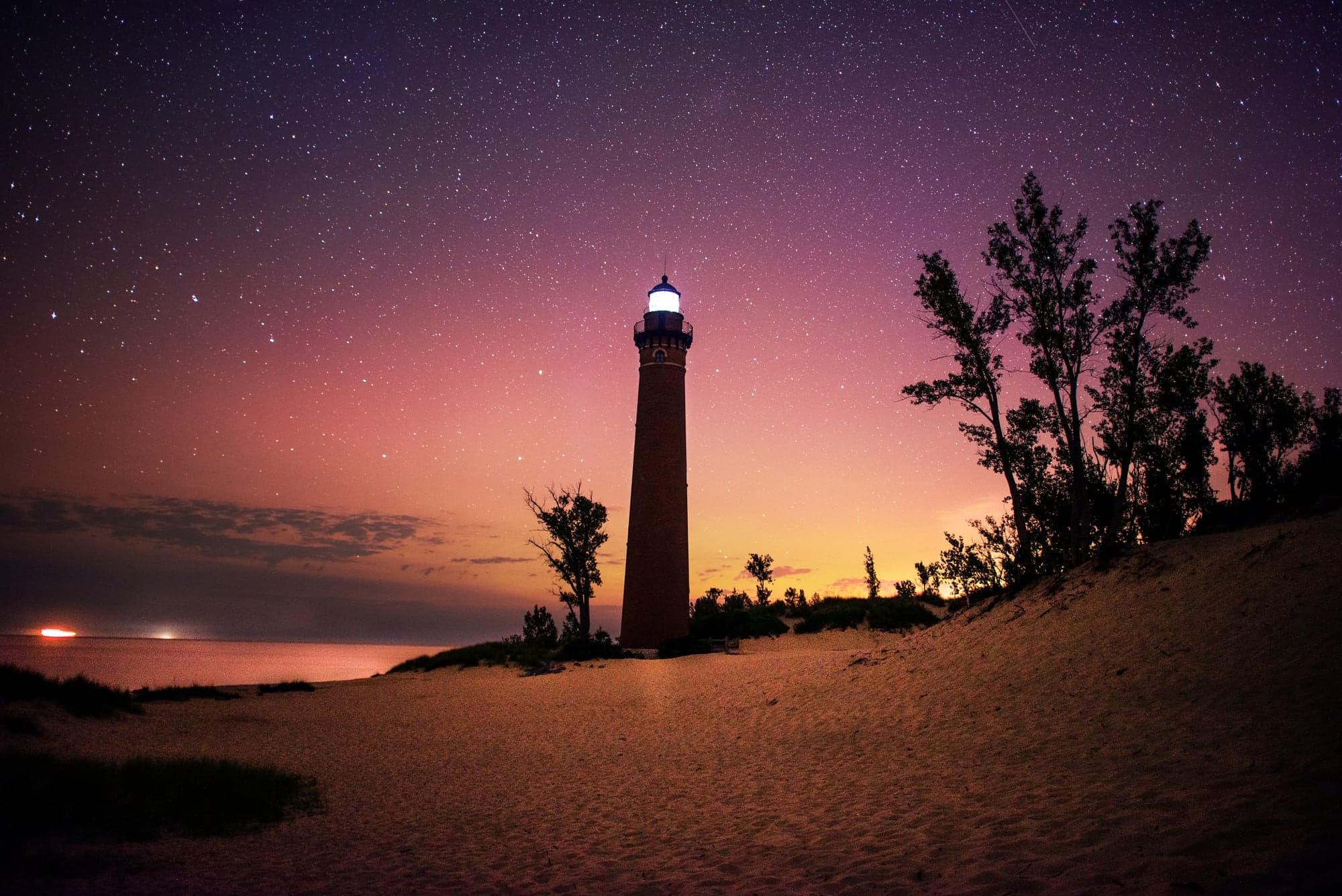 Lighthouse, Starlit Shore