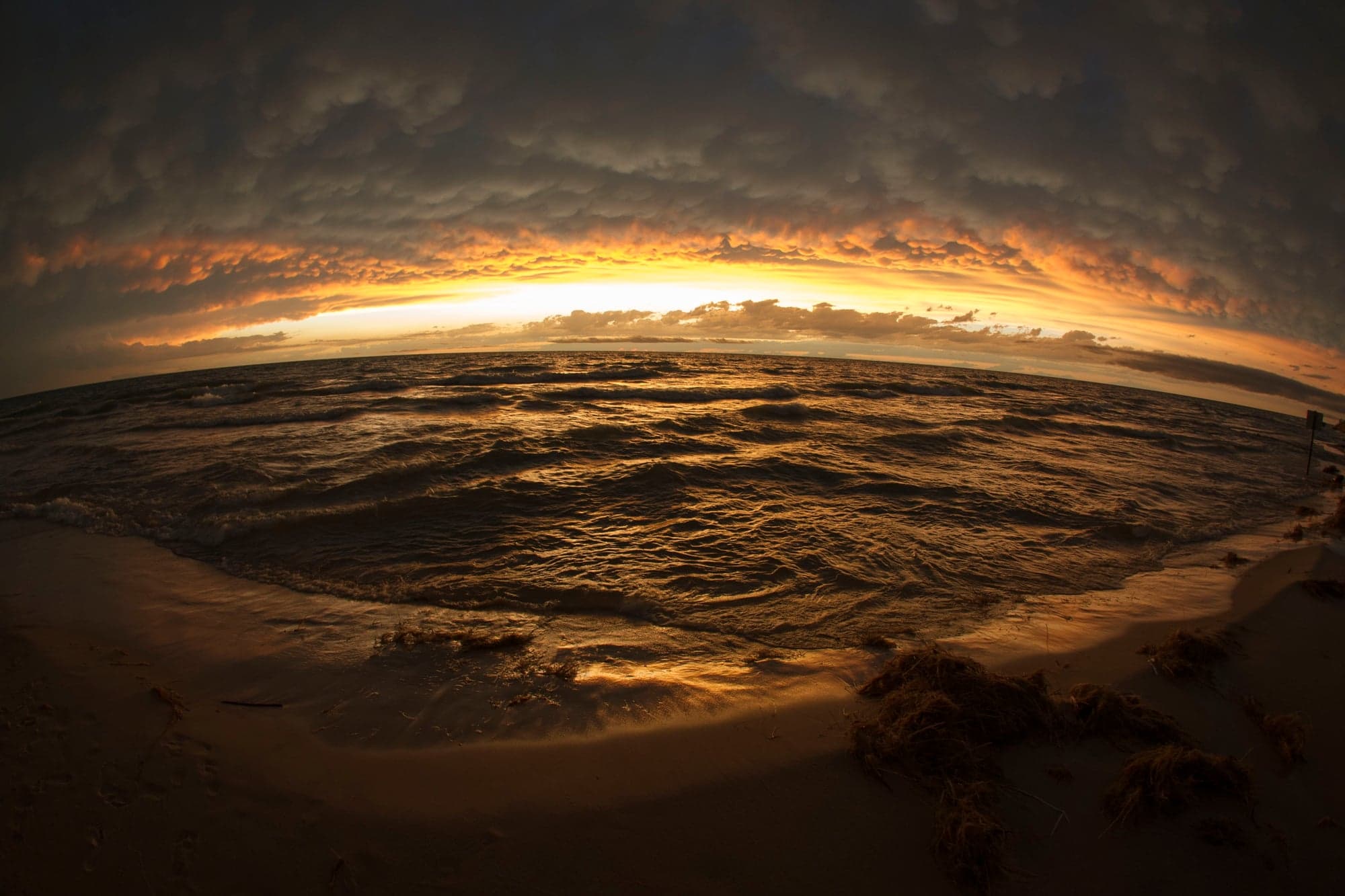 Stormy Sunset, Open Shore