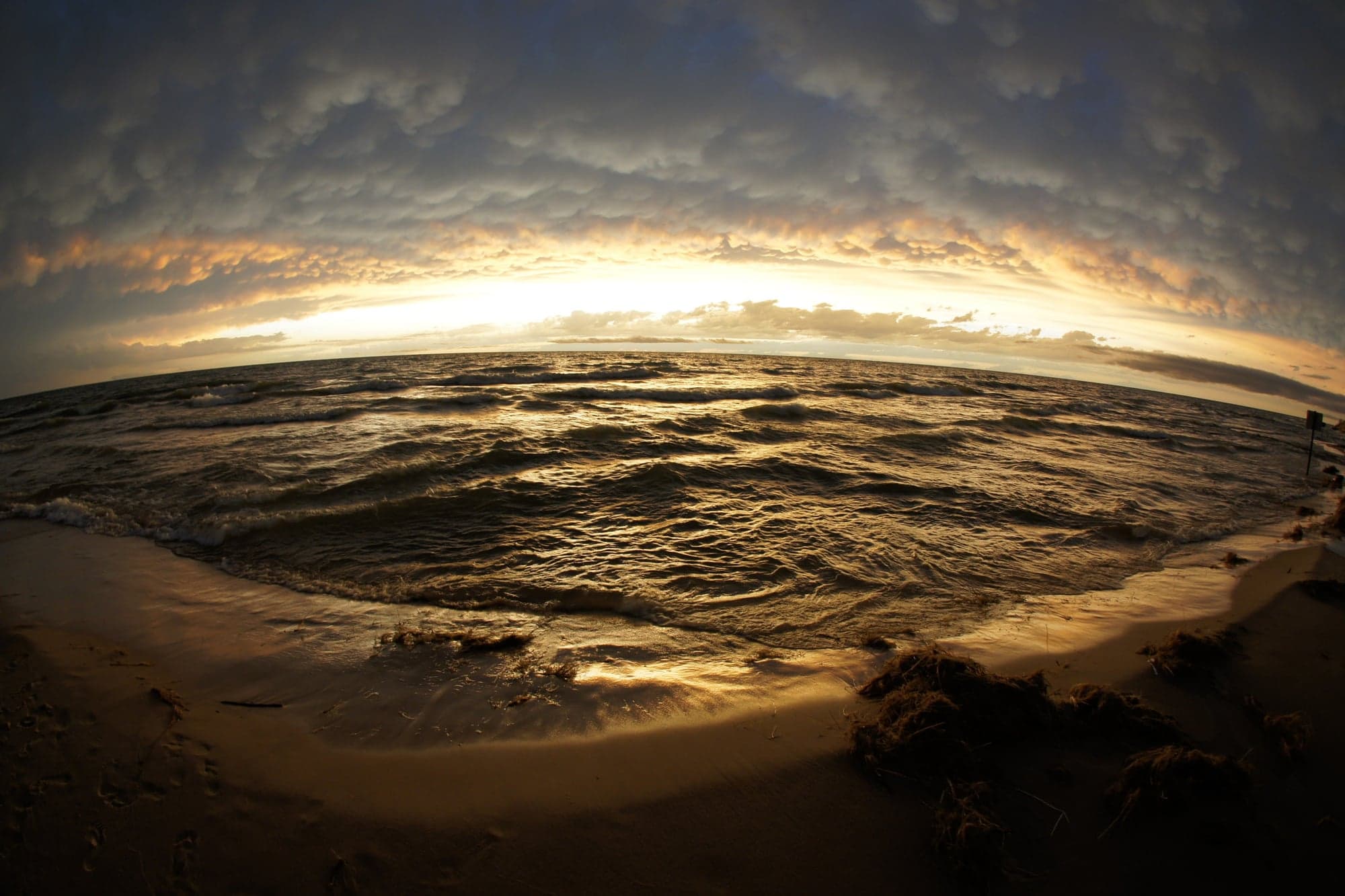 Stormy Sunset, Open Shore